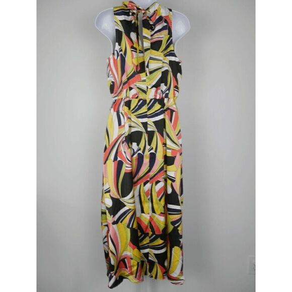 ANNE KLEIN Women's Encore Printed Halter Midi Dress 4 - Picture 4 of 11